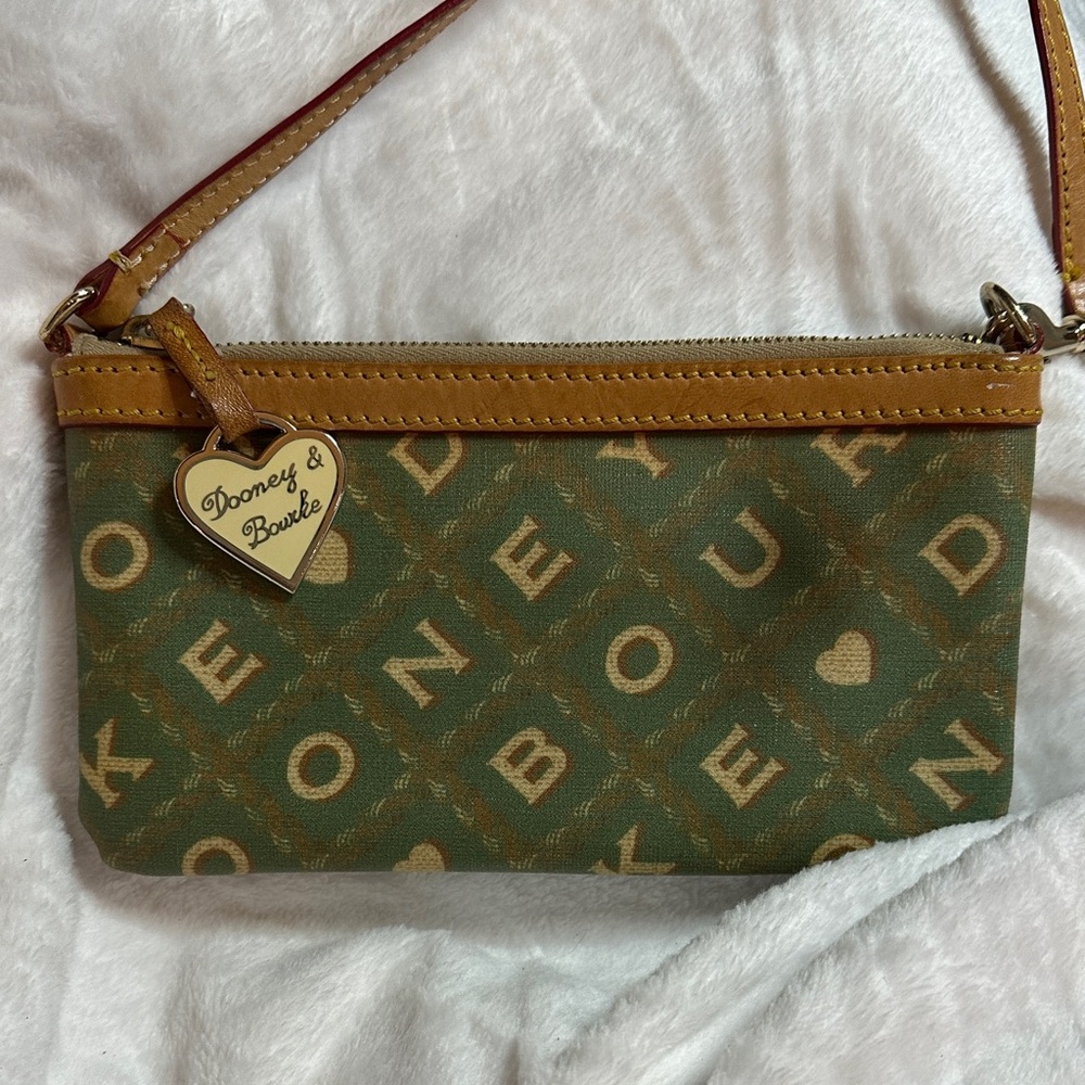 Dooney & Bourke Olive and Tan Wristlet